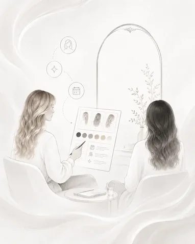 In-chair consultation planning at Gypsy Cosmo Salon